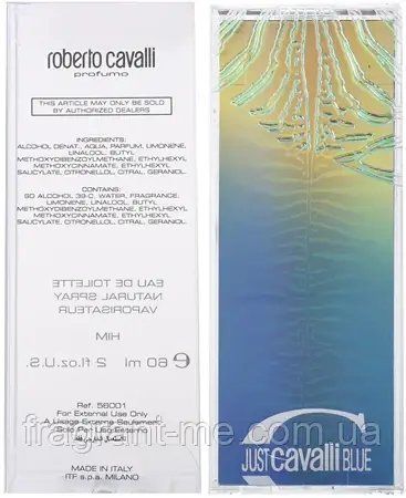 Roberto Cavalli- Just Cavalli Blue (2006) Туалетна вода 60 мл. Вінтаж рідкісний аромат знятий із виробництва 1432586946 фото